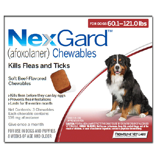 NexGard Chews For Large Dogs 60.1-121 lbs (25-50 kg)