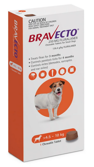 Bravecto Chews For Small Dogs (Orange) 10-22lbs (4.5-10kg) - No Rx required