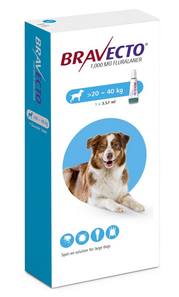 Bravecto Spot On Topical Solution Large Dog 20-40kg (44-88lbs) - No Rx required