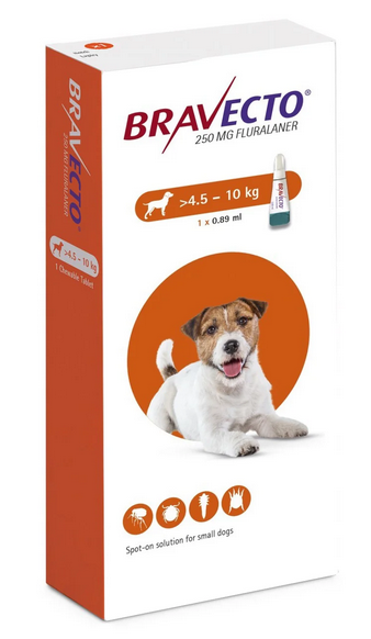 Bravecto Spot On Topical Solution Small Dog 4.5-10kg (10-22lbs) - No Rx required