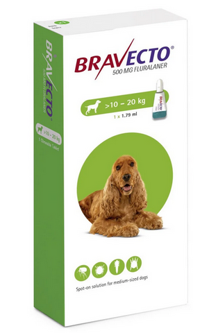 Bravecto Spot on Topical Solution Medium Dog 10-20kg (22-44lbs) - No Rx required