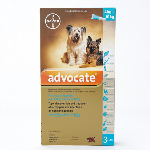 Advocate (Advantage Multi) flea and heartworm Spot-on For Medium Dogs 8.8-22 lbs (4-10 kg)