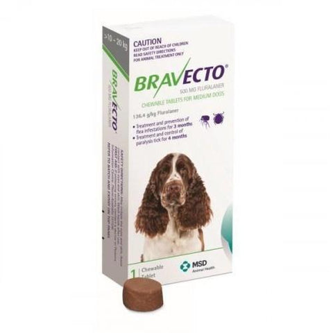 Bravecto Chews For Medium Dogs 22-44lbs (10-20kg)