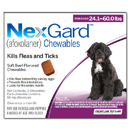 NexGard Chews For Medium Dogs 24.1-60 lbs (10-25 kg)