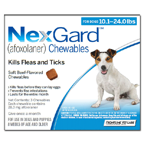 NexGard Chews For Small Dogs 10.1-24 lbs (4-10 kg)