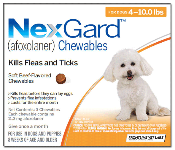 NexGard Chews V Small Dog 4 10lbs 2 4Kg 3 Pk PetVetsOnline