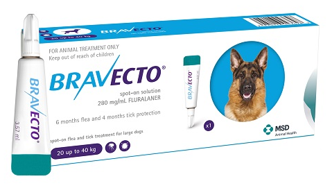 Bravecto Spot On Topical Large Dog 20-40kg (44-88lbs)