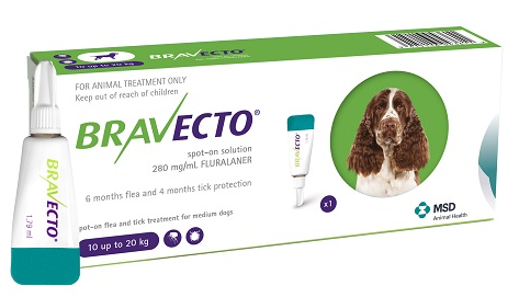 Bravecto Spot on Topical Medium Dog 10-20kg (22-44lbs)