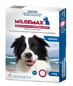 Milbemax Dog Wormer Large 5 - 25Kg (11-55lbs) Two Tablet Pack
